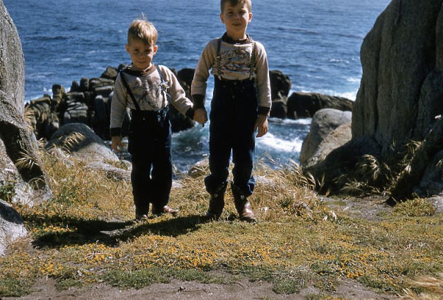 Two Brothers with Matching Roy Rogers Shirts, Circa 1950s