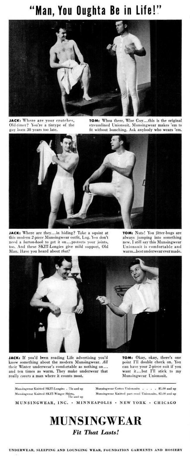 A Chuckle from the Past: Munsingwear's Men's Underwear Ads from the 1940s