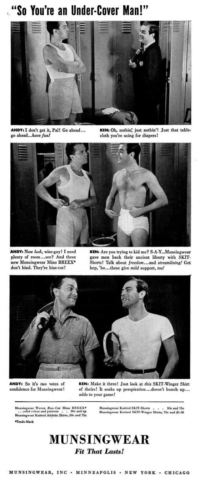 A Chuckle from the Past: Munsingwear's Men's Underwear Ads from the 1940s