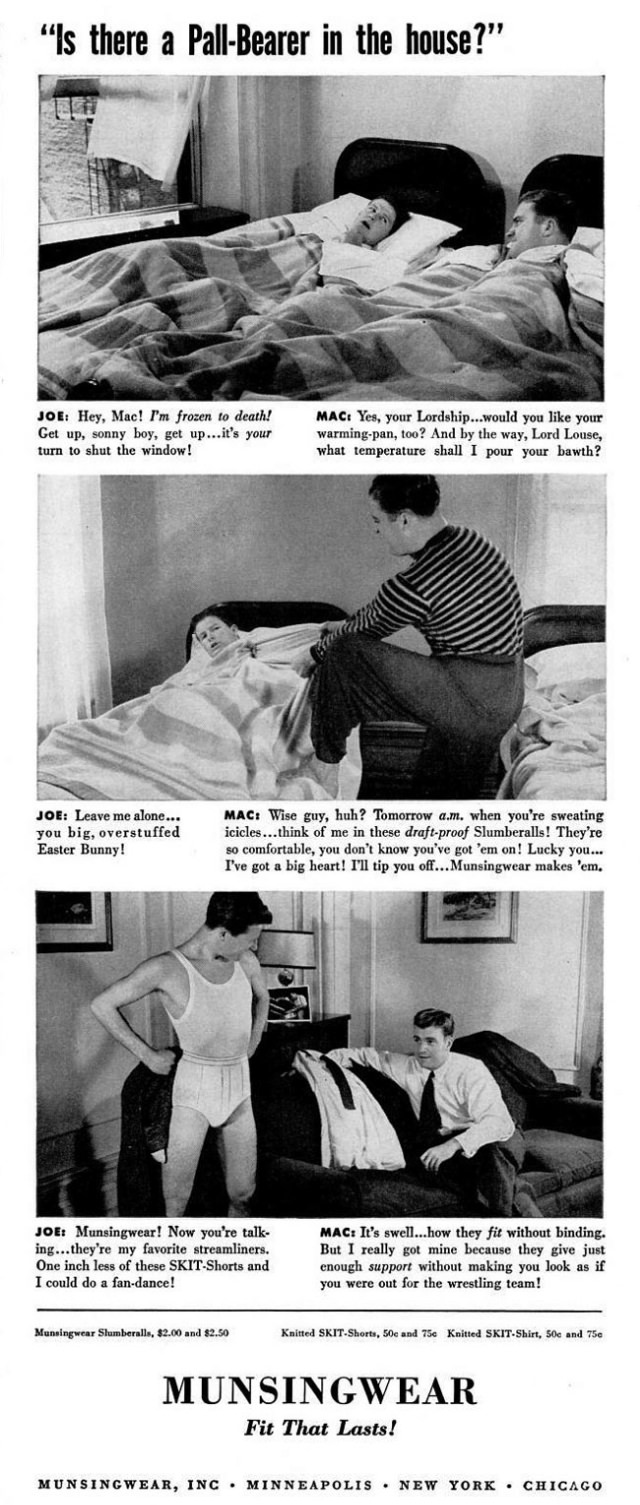 A Chuckle from the Past: Munsingwear's Men's Underwear Ads from the 1940s