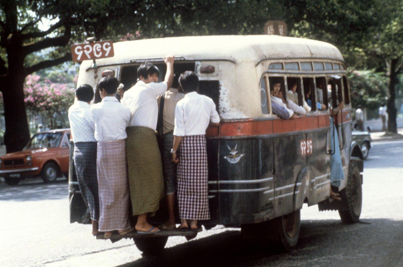 Burmese People in the Streets of Rangoon, 1983
