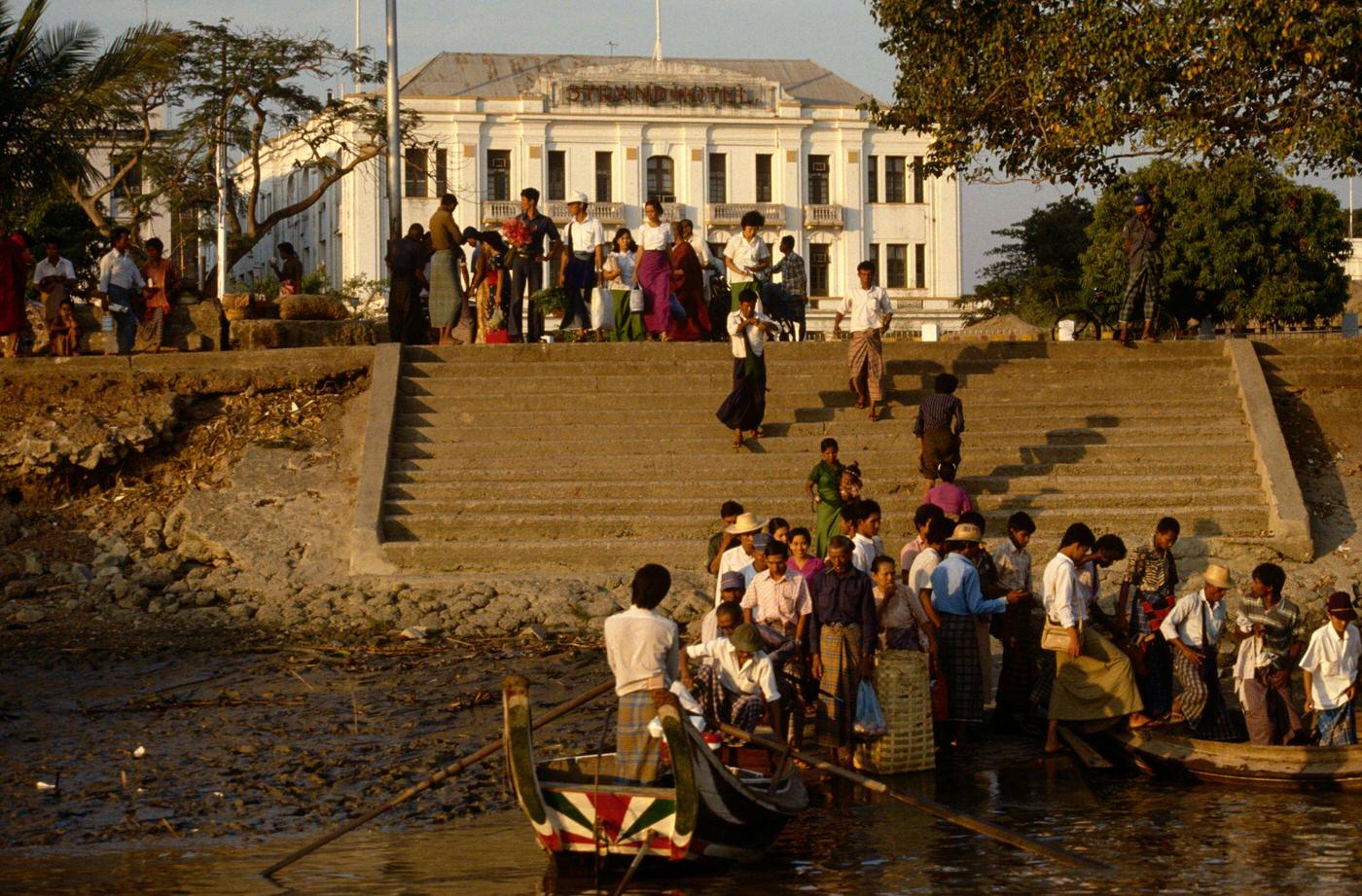 The Strand Hotel in Rangoon, Burma, 1988.