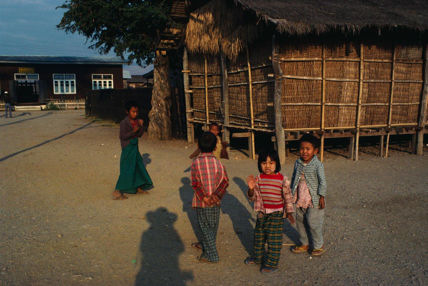 Children near Inle Lake in Burma, 1988.