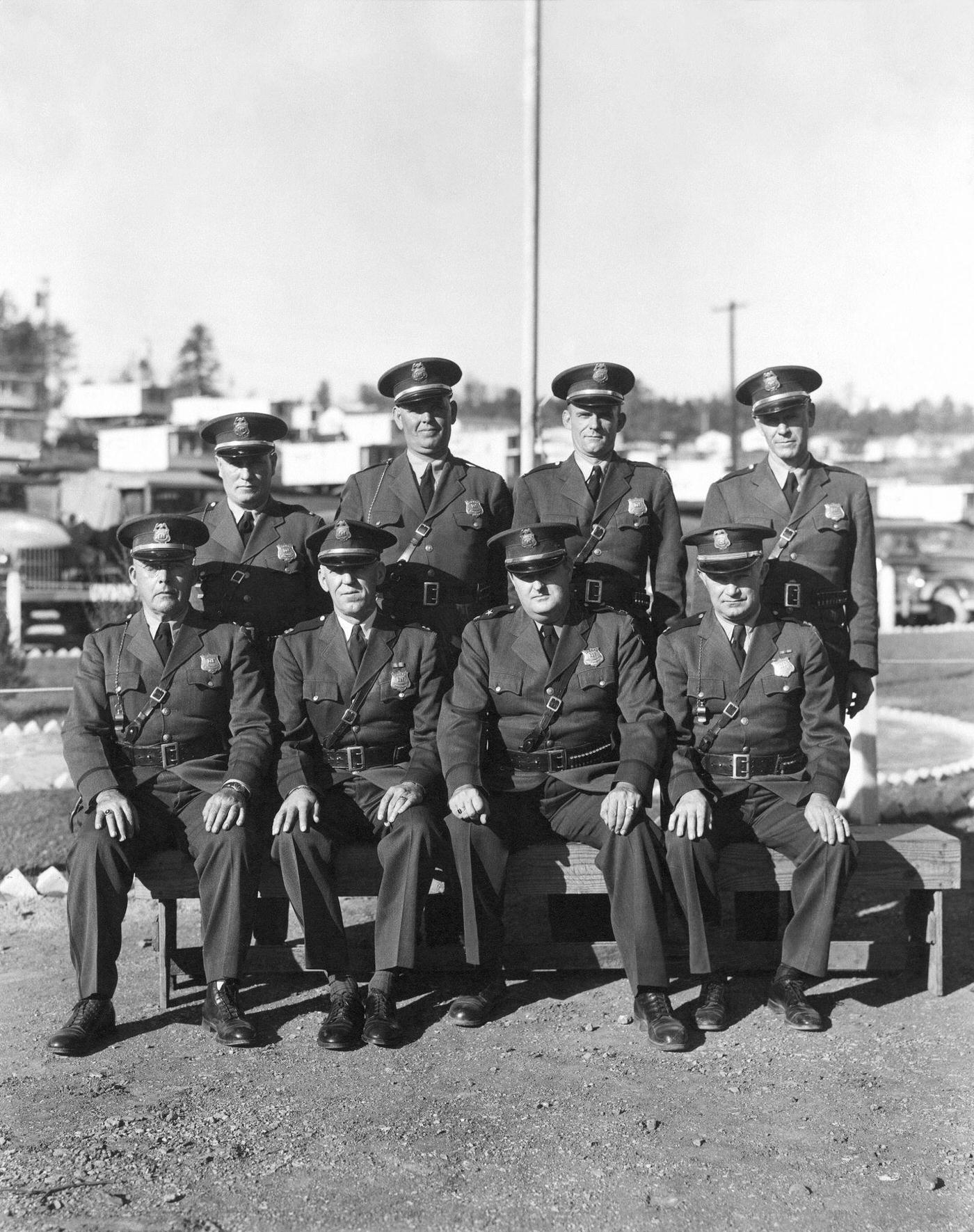 AEC Atomic Energy Commission Patrol Officers. 1944. Oak Ridge, home of X-10 Graphite Reactor