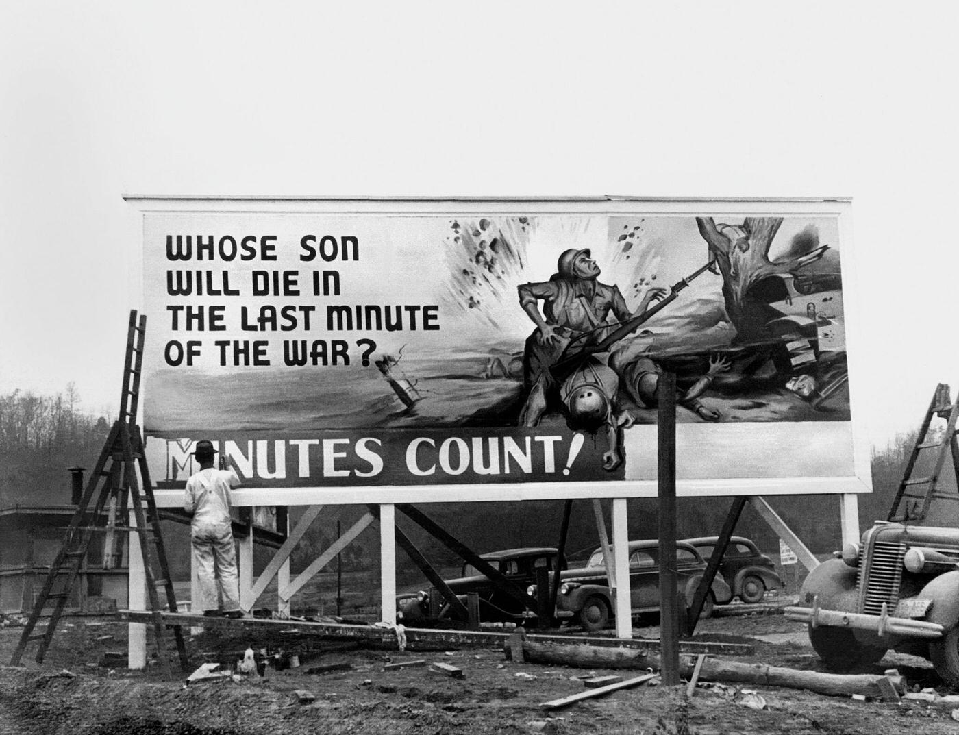 Billboard in Oak Ridge during WWII. 21st January 1944. X-10 Graphite Reactor site.