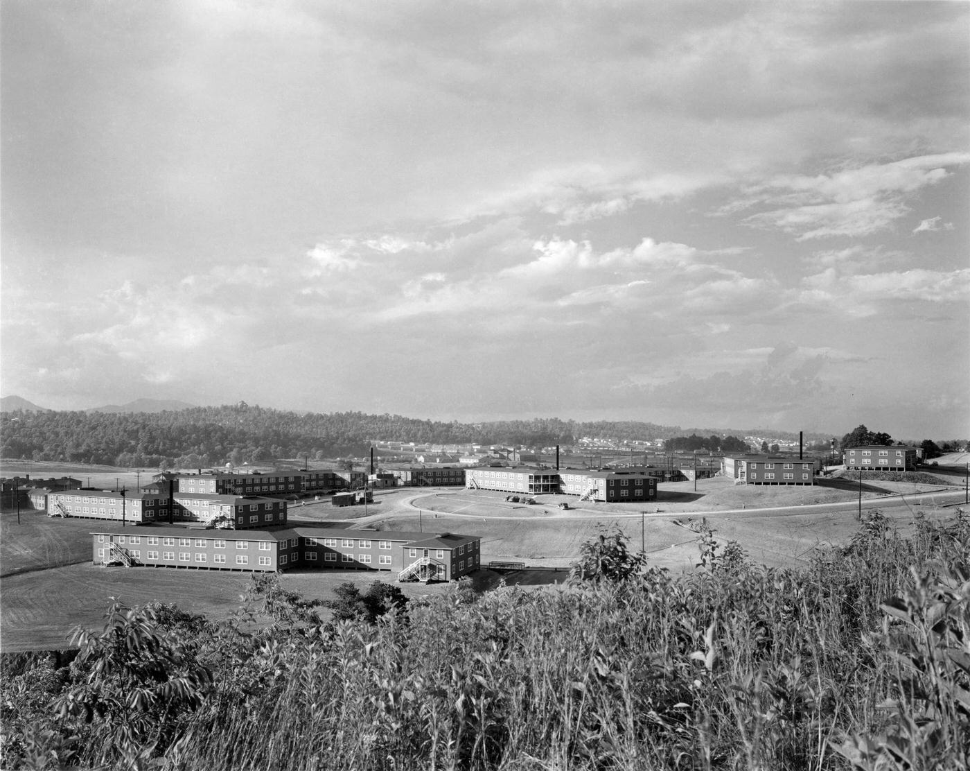 Oak Ridge Atomic Bomb Project Buildings, Tennessee, 1944.