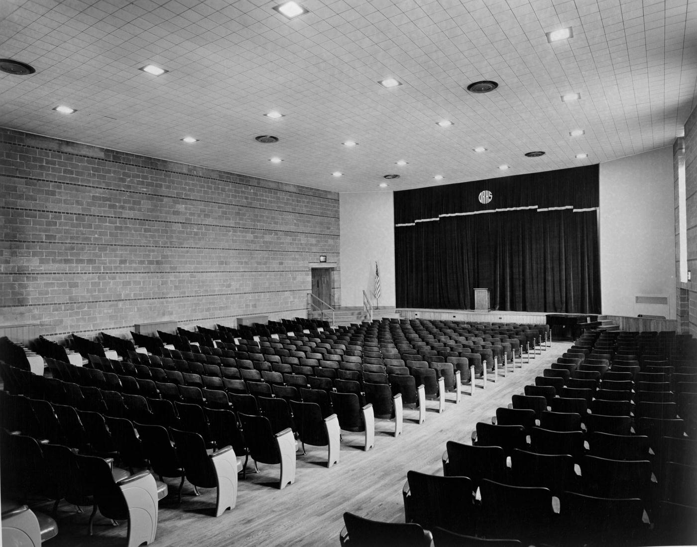 Auditorium at Oak Ridge High School, Tennessee, 1944.