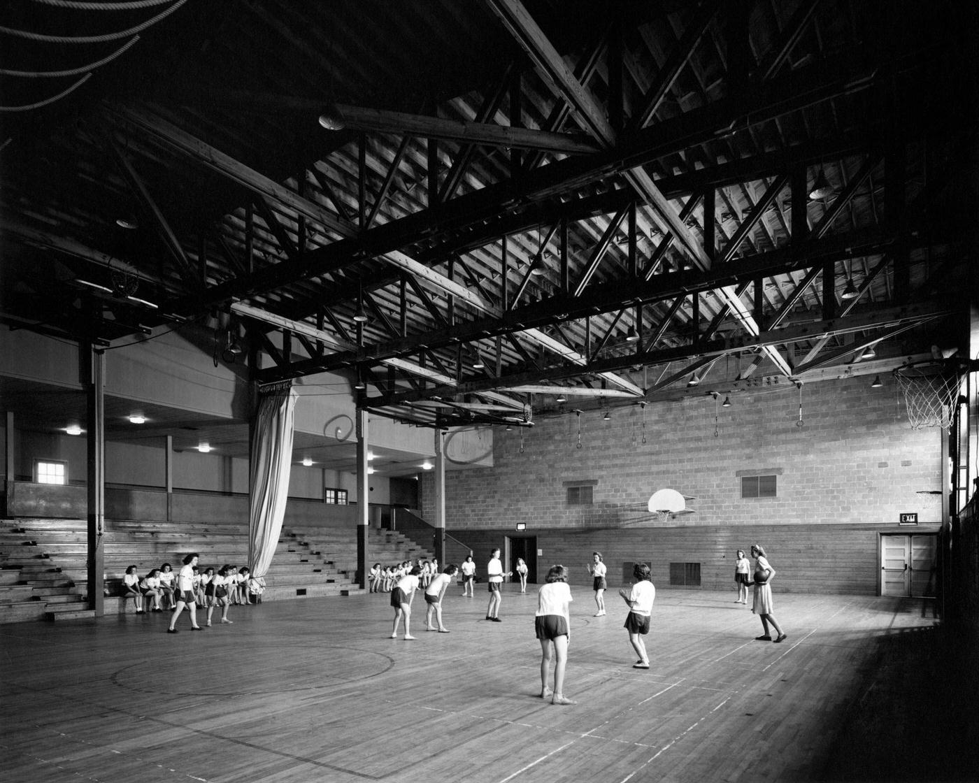 Girl's Basketball at Oak Ridge School, Tennessee, 1944.