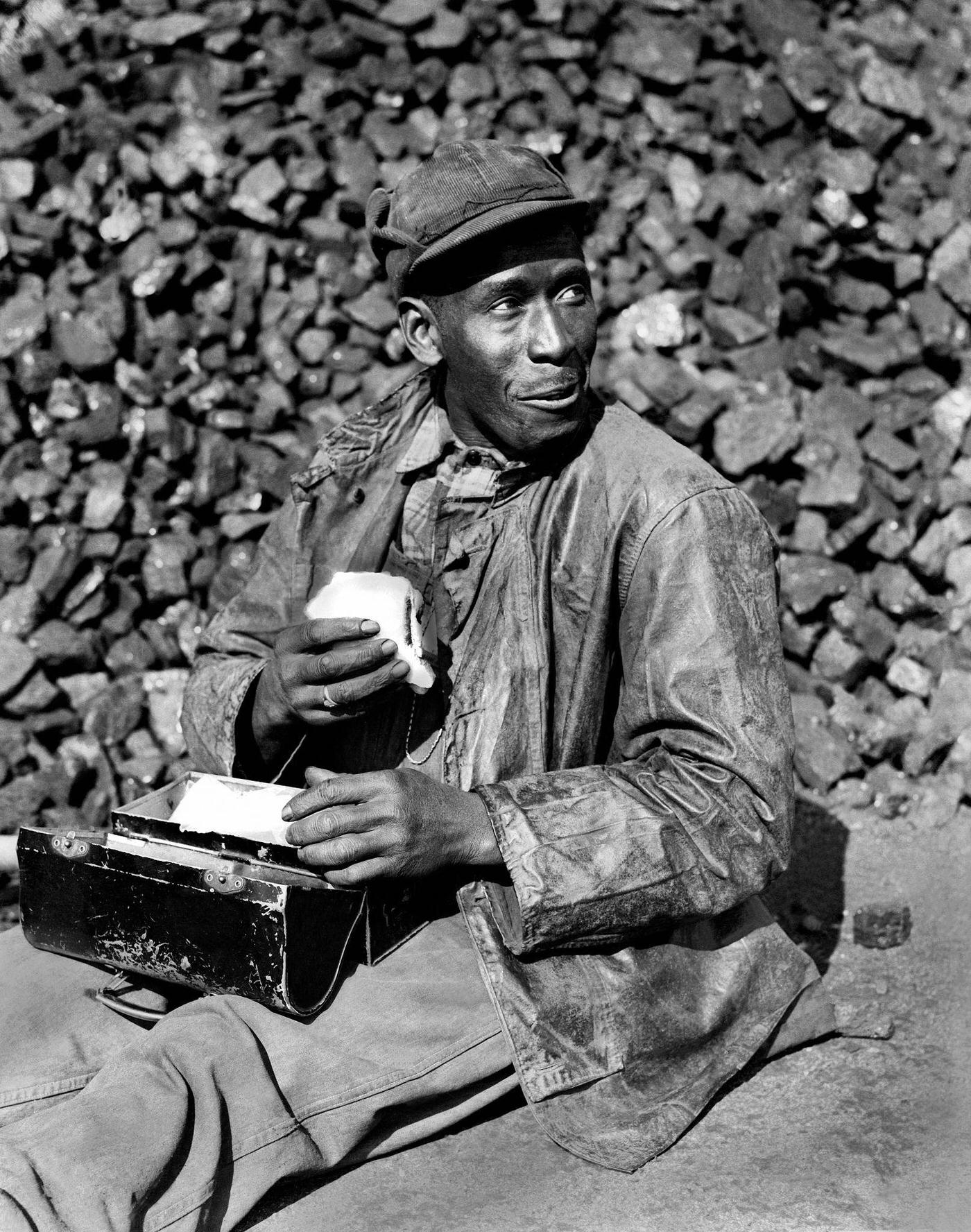 Coal Worker at Coal Yard, Oak Ridge, Tennessee, 1945.