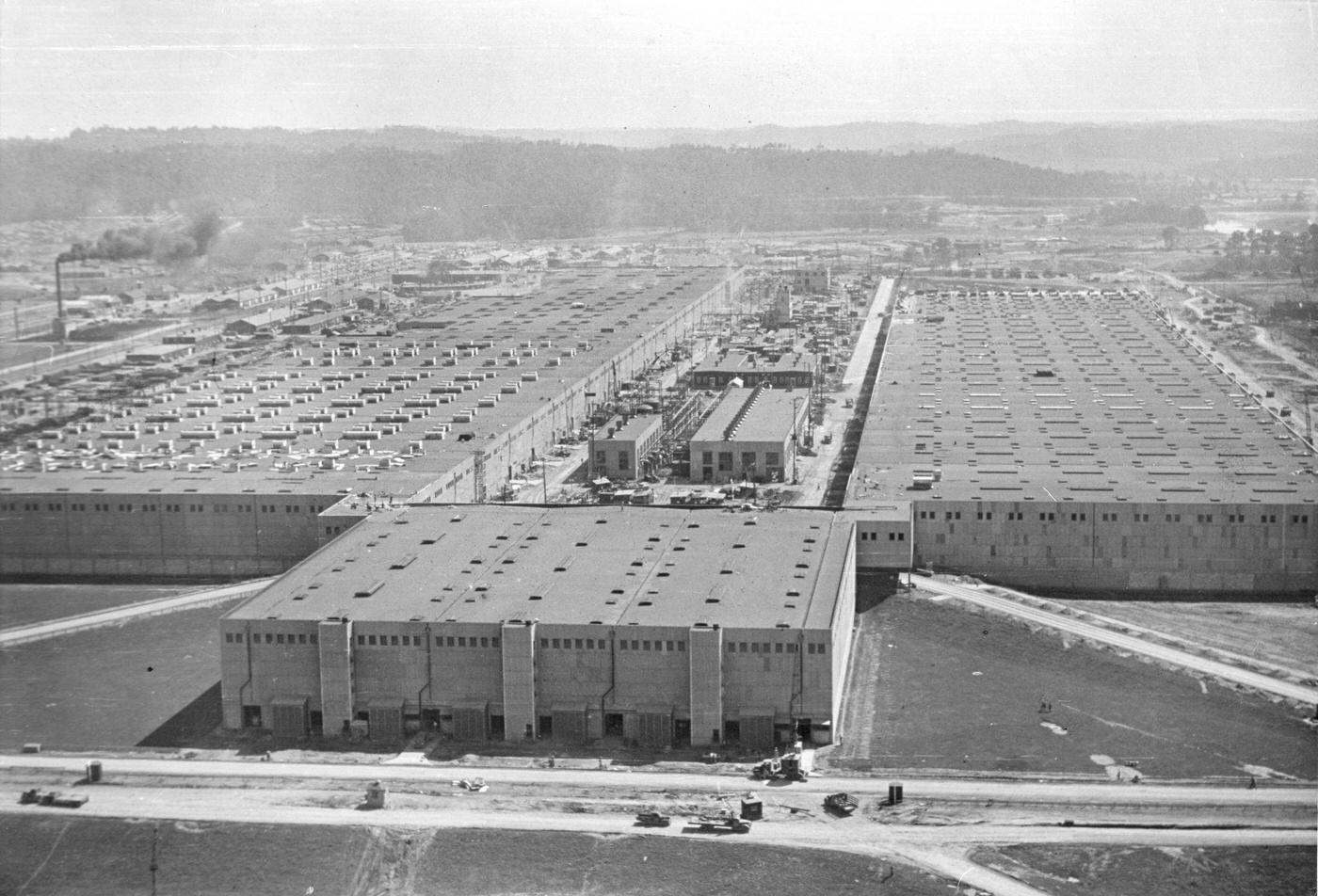 Manhattan Project's K-25 Plant, Oak Ridge, Tennessee, 1945.