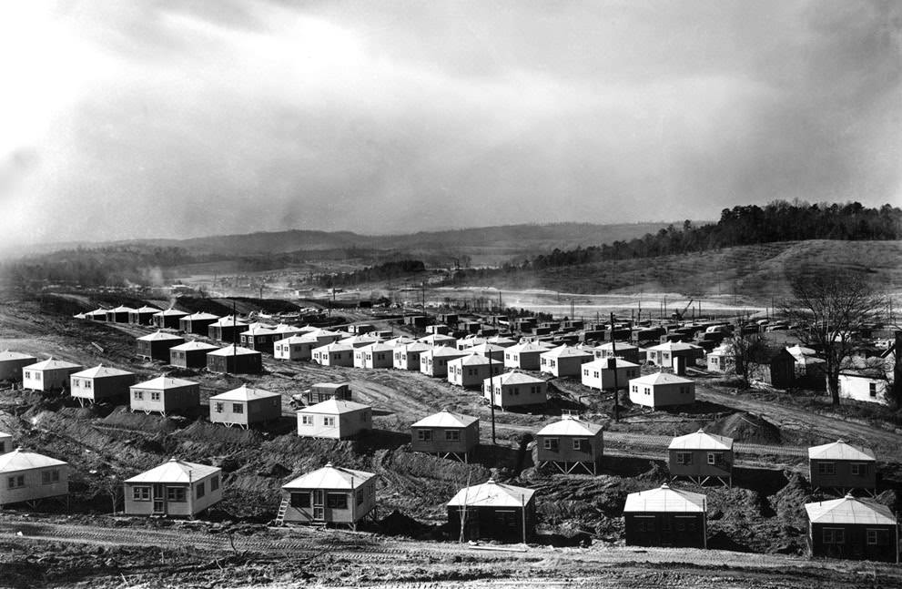 Temporary Housing (Hutments) in Oak Ridge, 1945