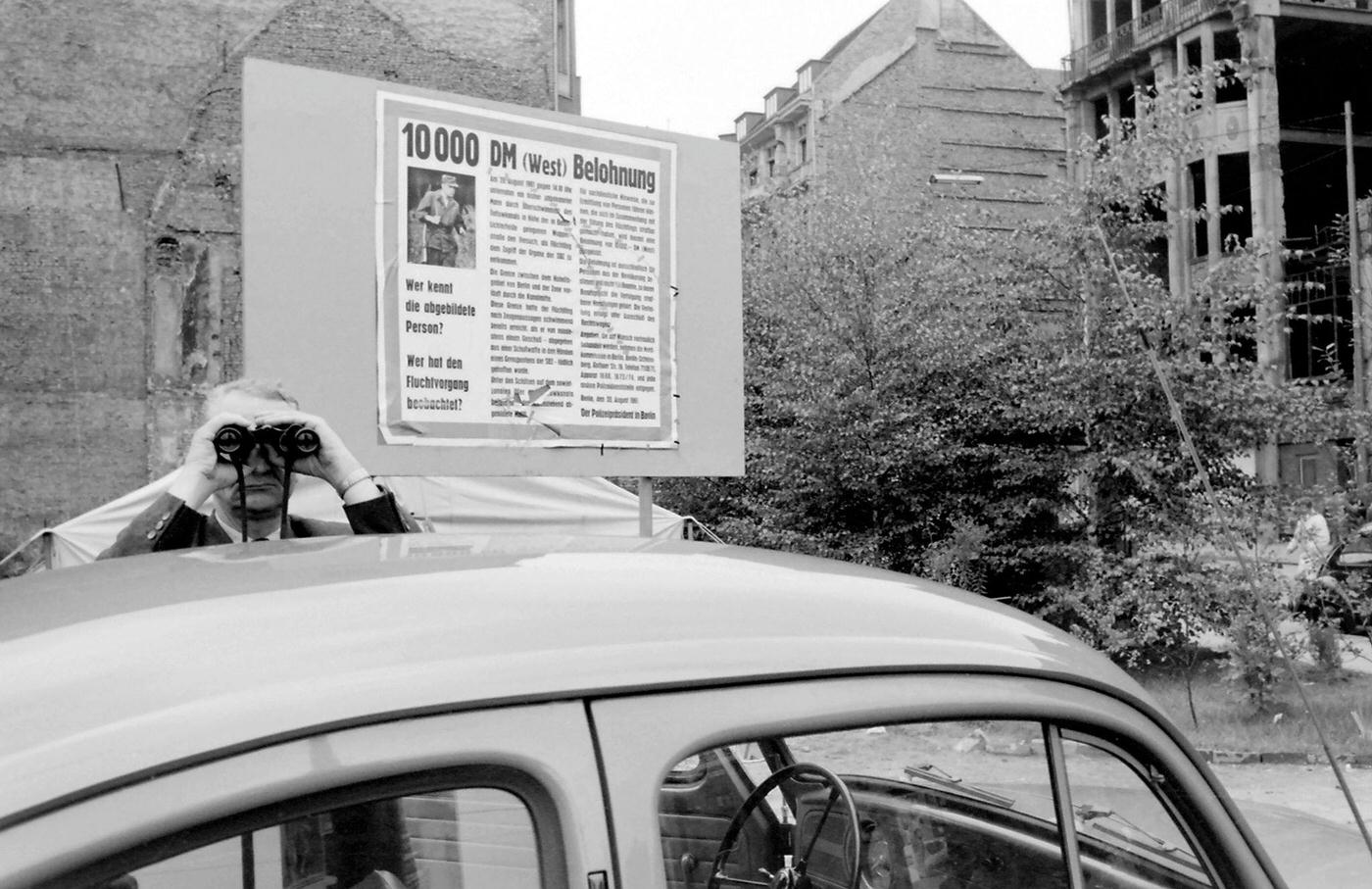 Berlin Wall building and border watch, 1961.