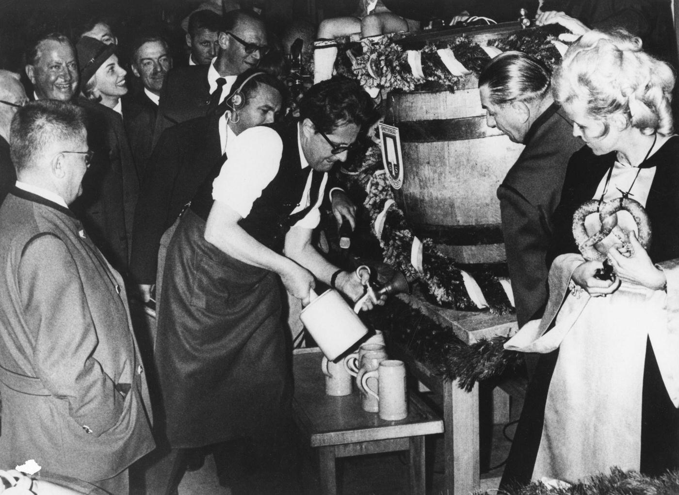 Oktoberfest opening in Munich. 1966.