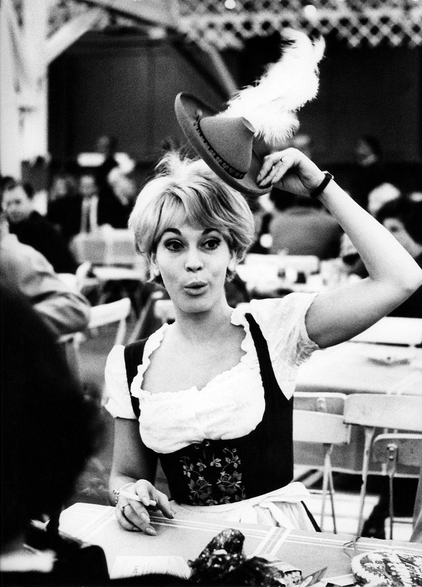 Frolic woman in a beer tent, 1968.