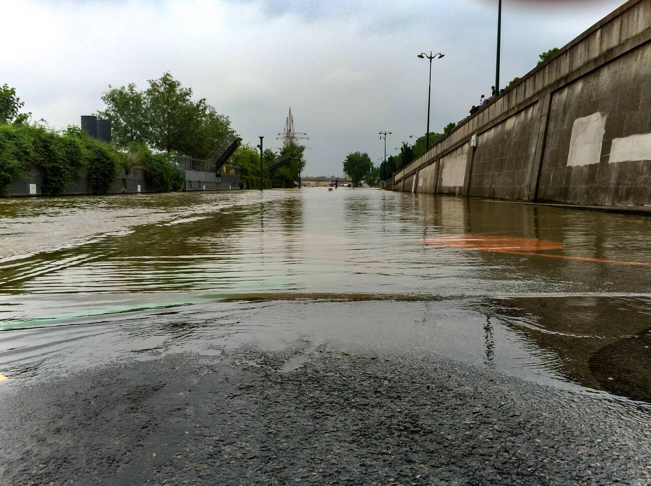 Paris, France. June 01, 2016. Seine River flooding after rainfalls. Highest since 1910.