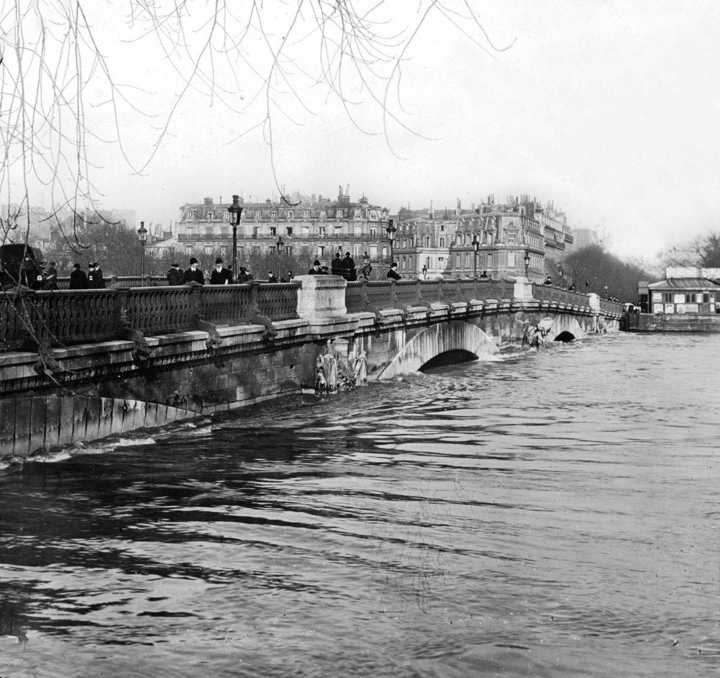 Flood in Paris after rise in Seine river, 1910.