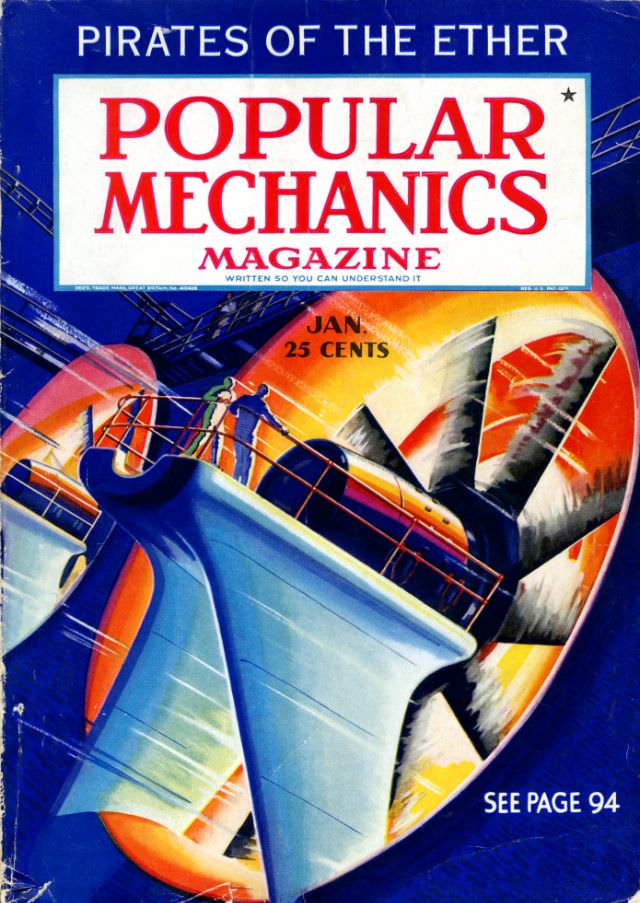 Popular Mechanics magazine cover, January 1936