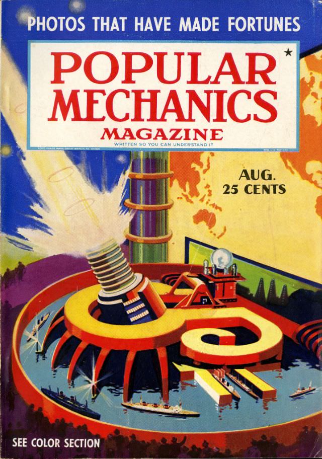 Popular Mechanics magazine cover, August 1938