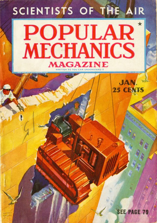 Popular Mechanics magazine cover, January 1938
