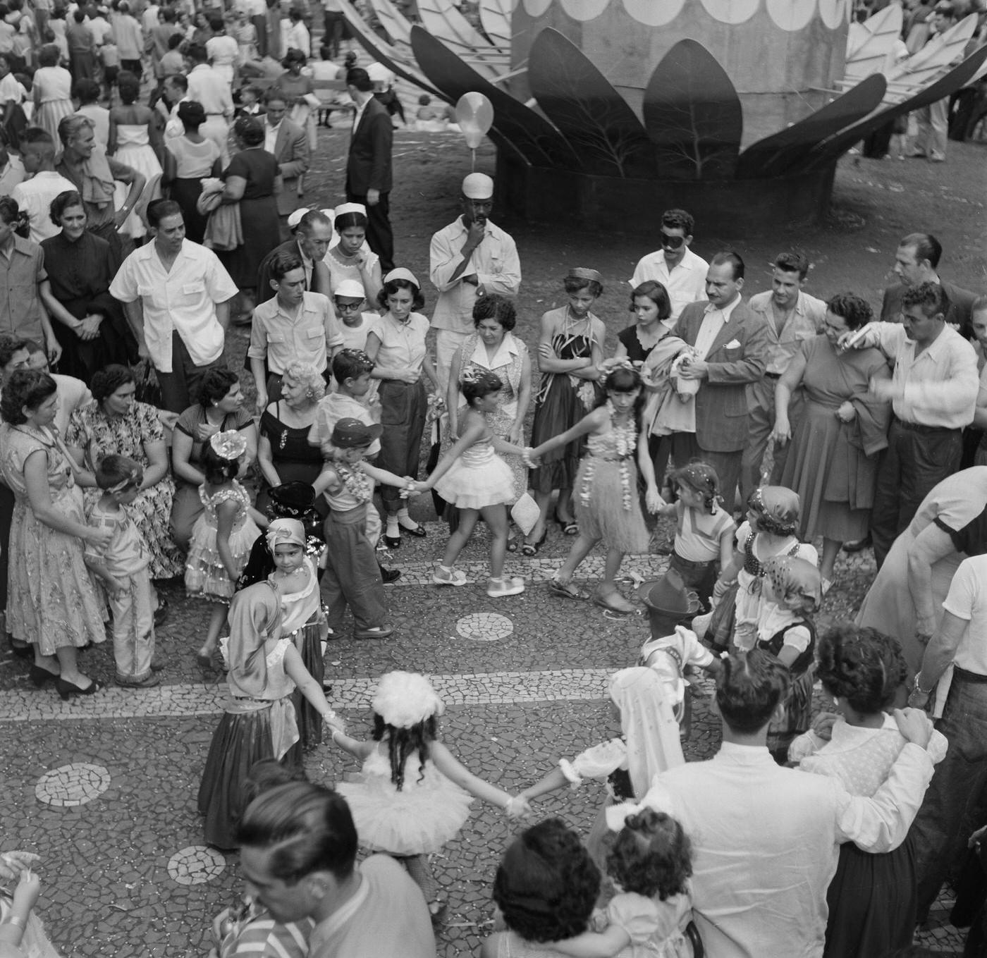Dancing and Partying on the Street, Rio Carnival 1953