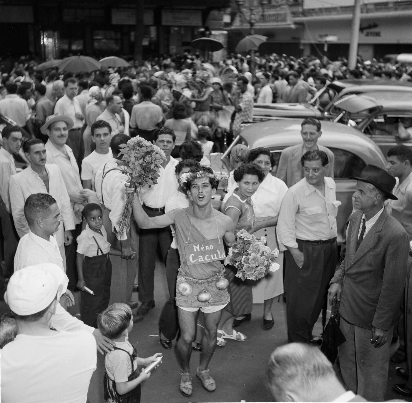 Festive Carnival Partygoers, Rio 1953