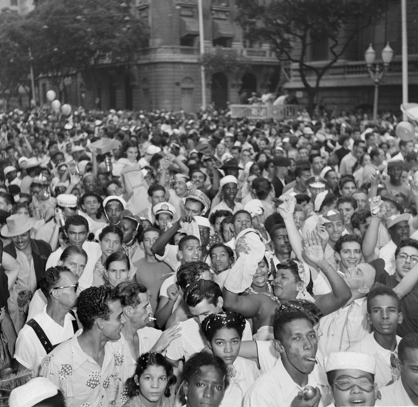 Gathering on Street, Carnival in Rio 1953