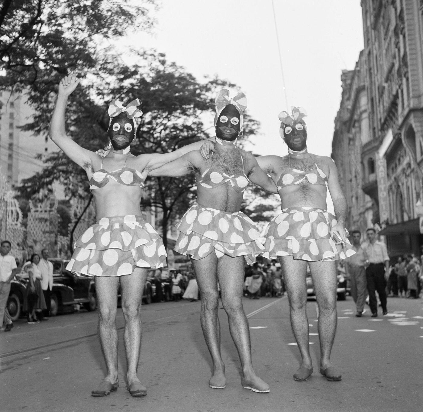 Posers in Street, Rio Carnival 1953