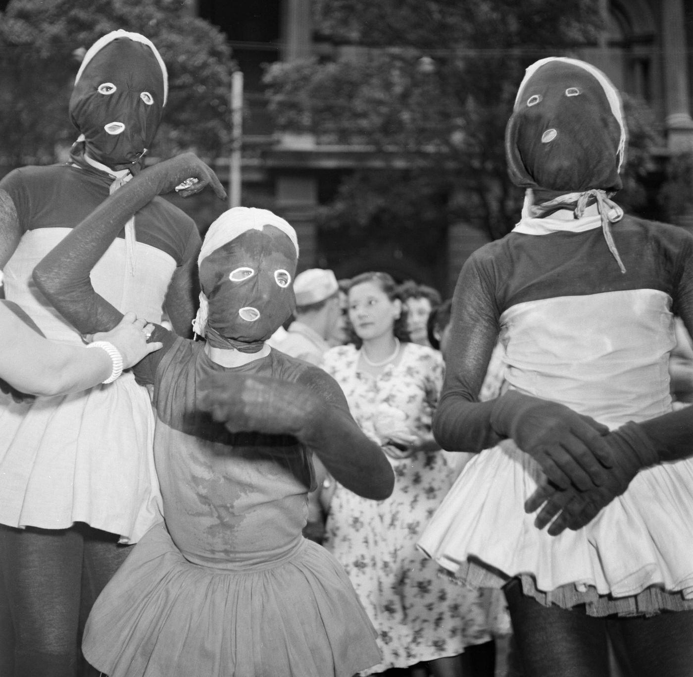 Dancing and Partying in Costumes, Rio Carnival 1953