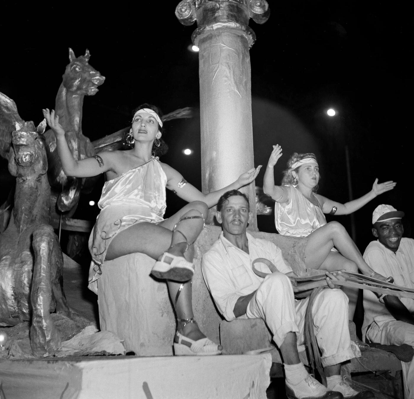 Parade Float Revelers, Rio Carnival 1953