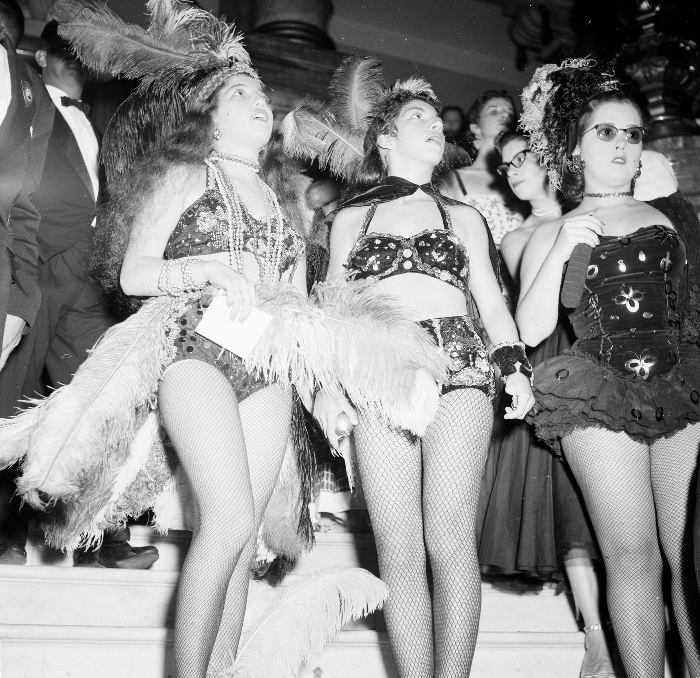Costumed Partygoers Dancing, Rio Carnival 1953