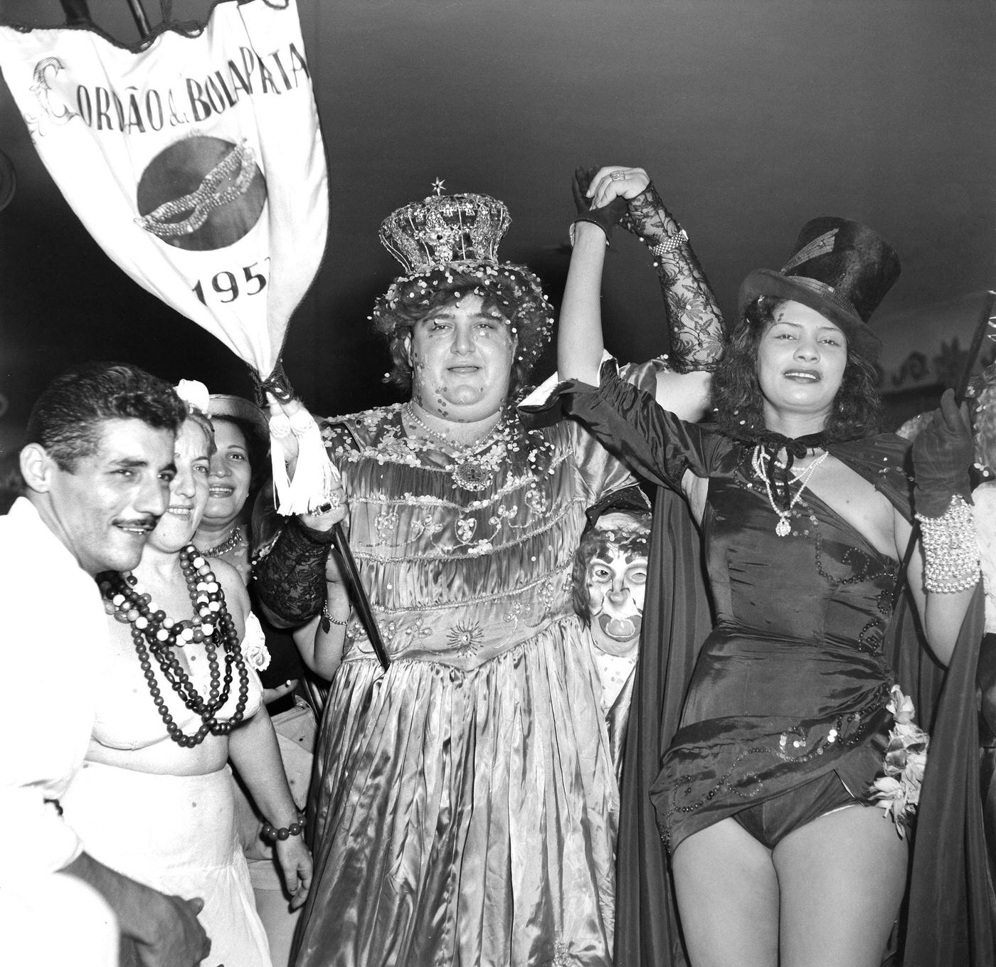 Costumed Partygoers Dancing, Rio Carnival 1953