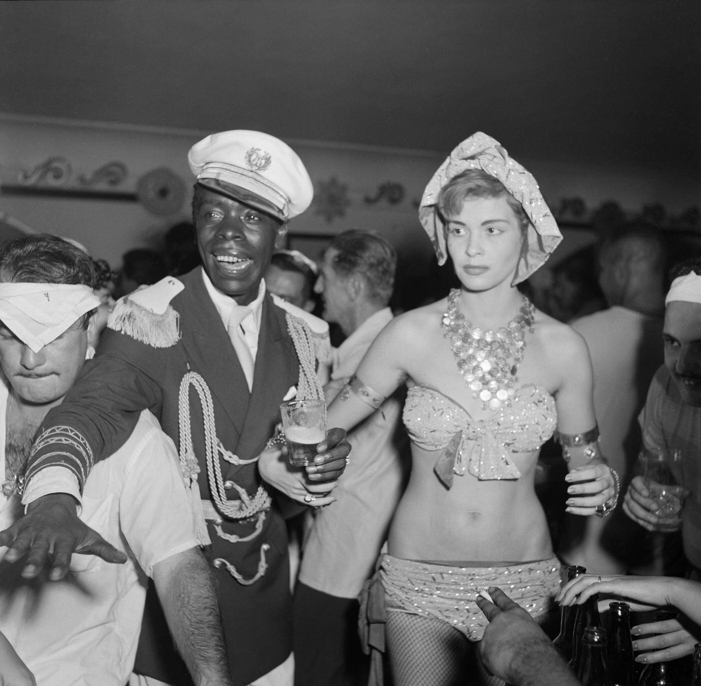 Costumed Partygoers Dancing, Carnival in Rio 1953