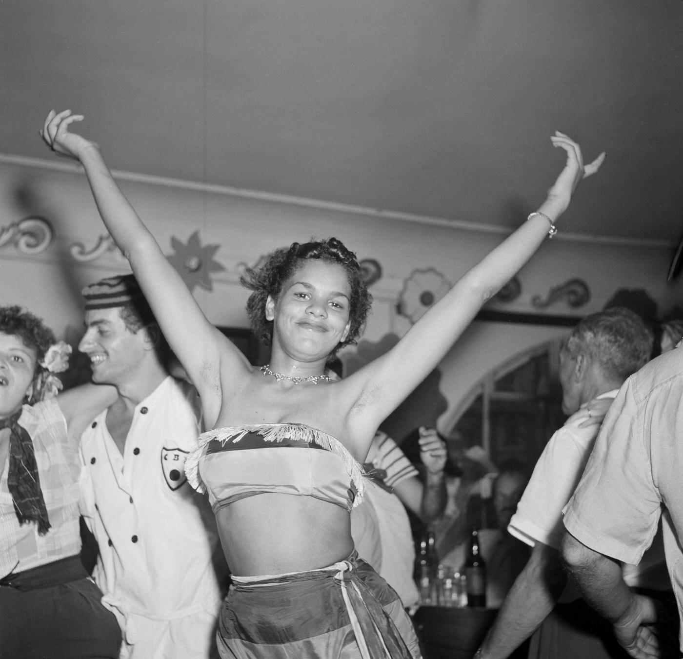 Costume Partygoer Dancing, Carnival in Rio 1953