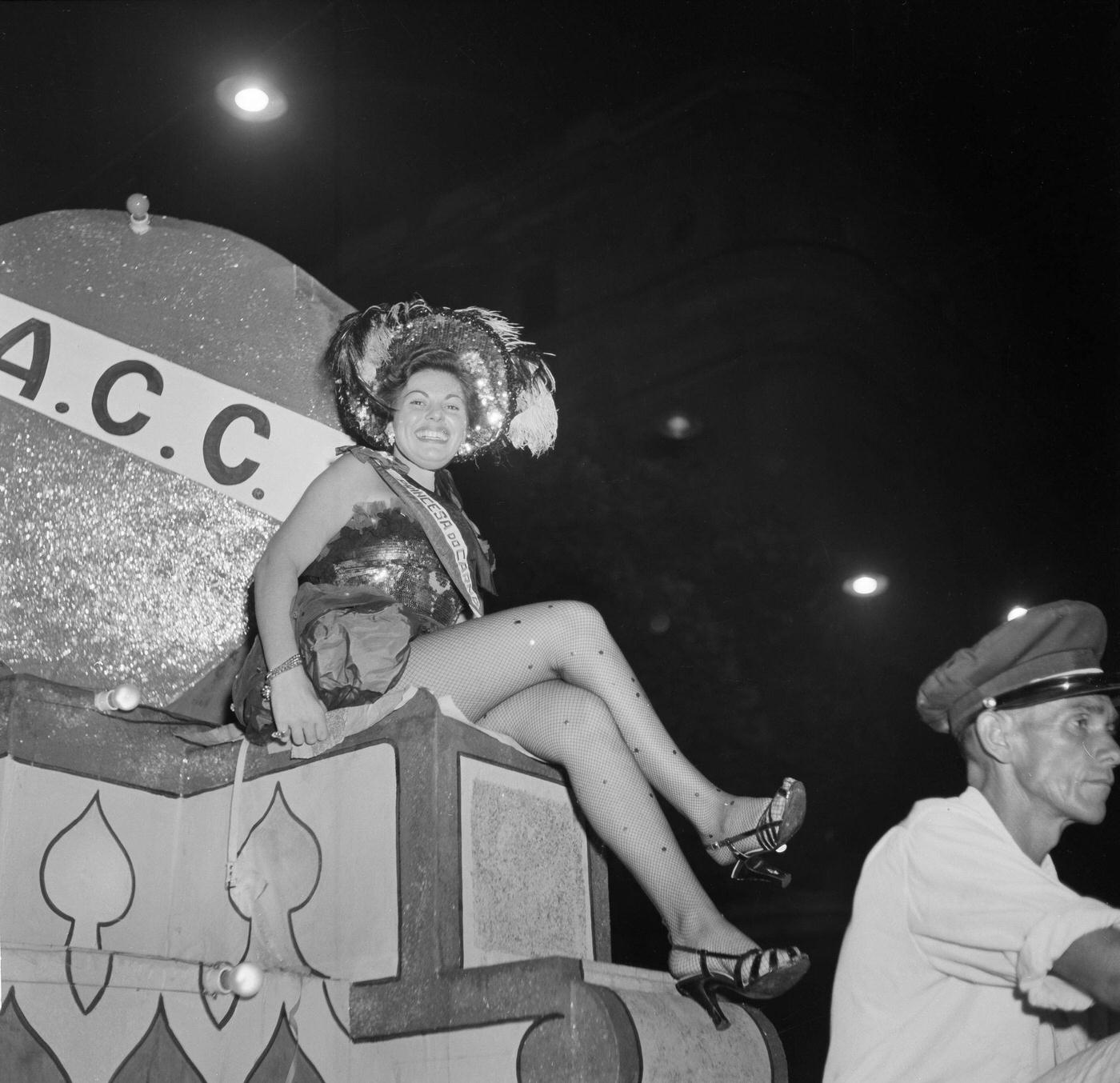 Parade Float Revelers, Rio Carnival 1953