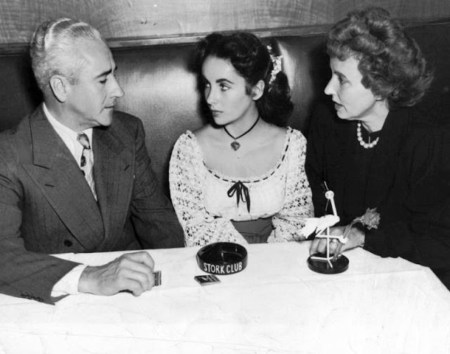 Sara Sothern with her husband Francis Lenn Taylor, and daughter Elizabeth Taylor, 1947