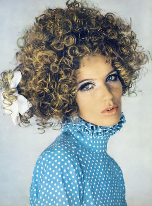 Veruschka in a Springmaid cotton blouse, Vogue, 1968