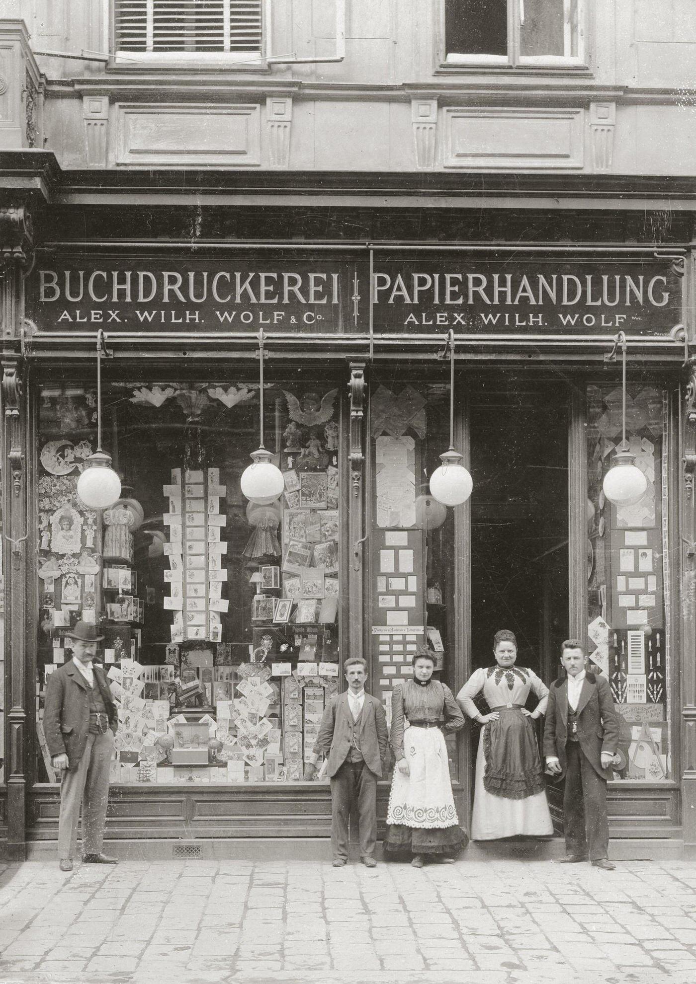Store for paper products, Währinger Strasse, Vienna, 1900s