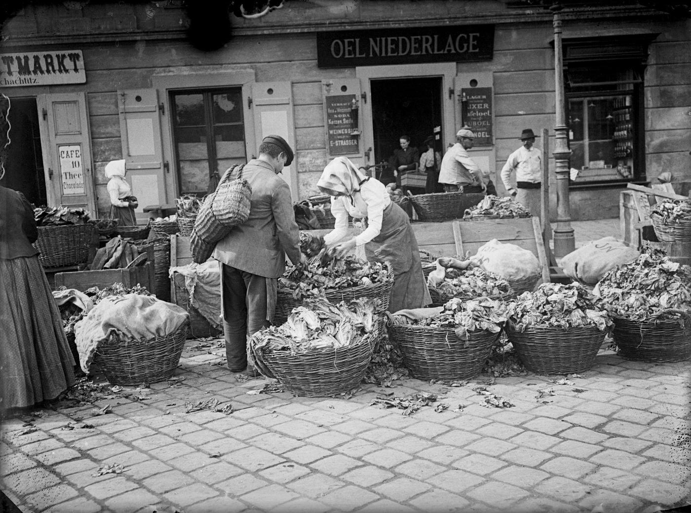 A greengrocer in Vienna, Around 1900