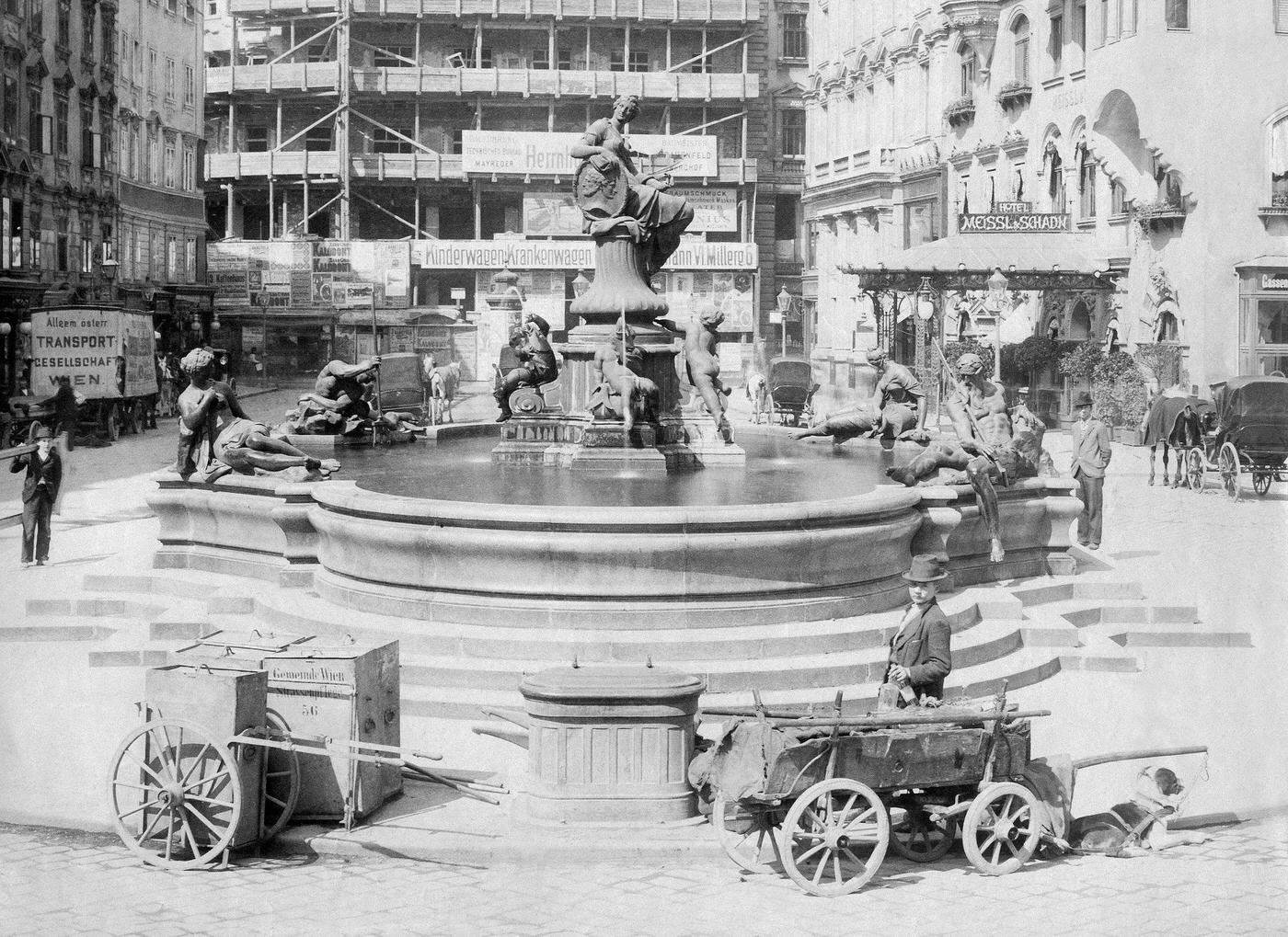 Austria beneath the Enns (Lower Austria) - Vienna Providentia fountain at the new market, Designed by Georg Raphael Donner, 1902