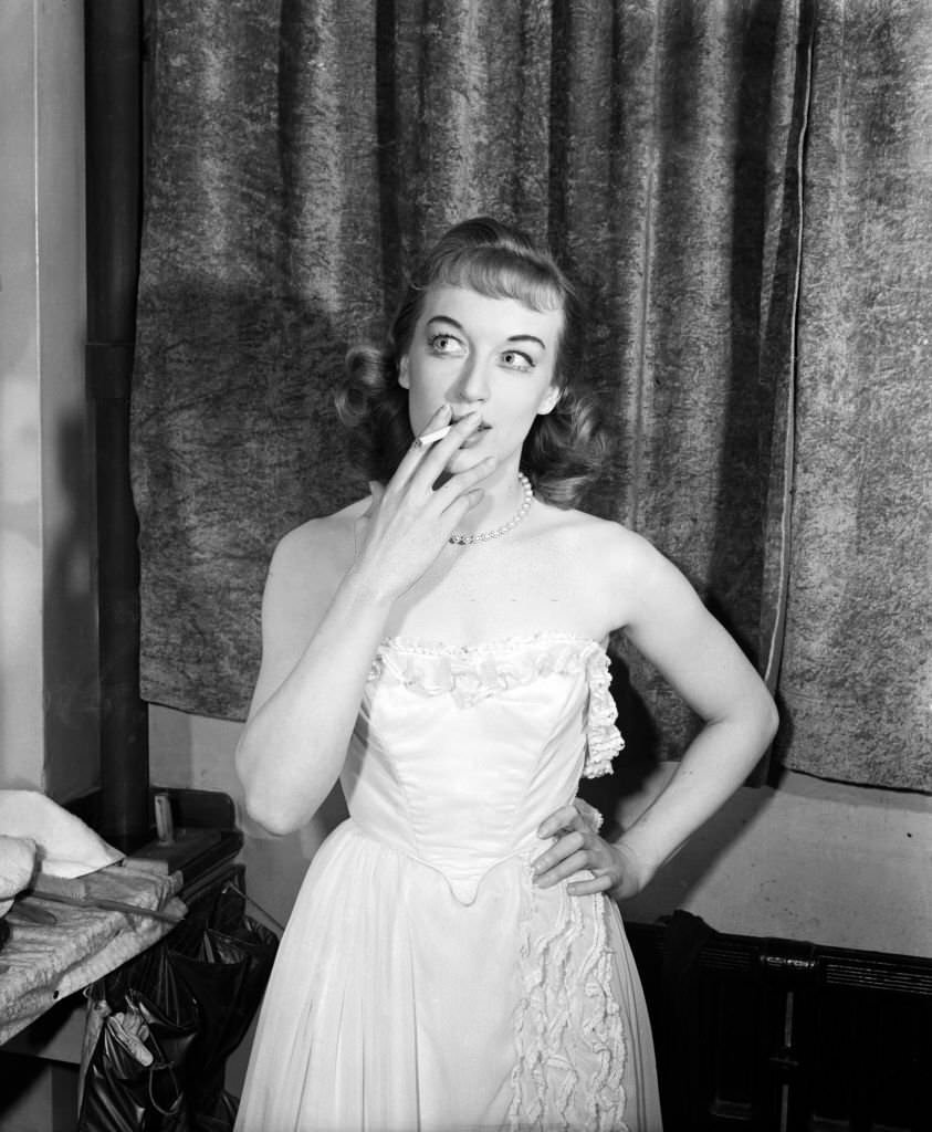 Actress June Whitfield in "Love from Judy" at the Saville Theatre, 1953.