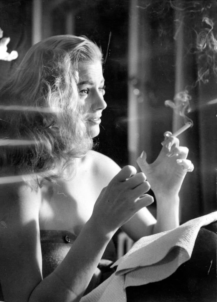 Swedish actress Anita Ekberg, 1955.