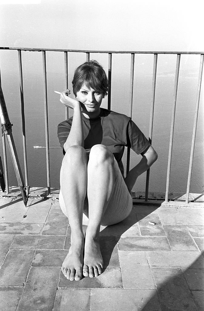 Italian actress Sophia Loren on the set of the film "It Started in Naples," 1959.