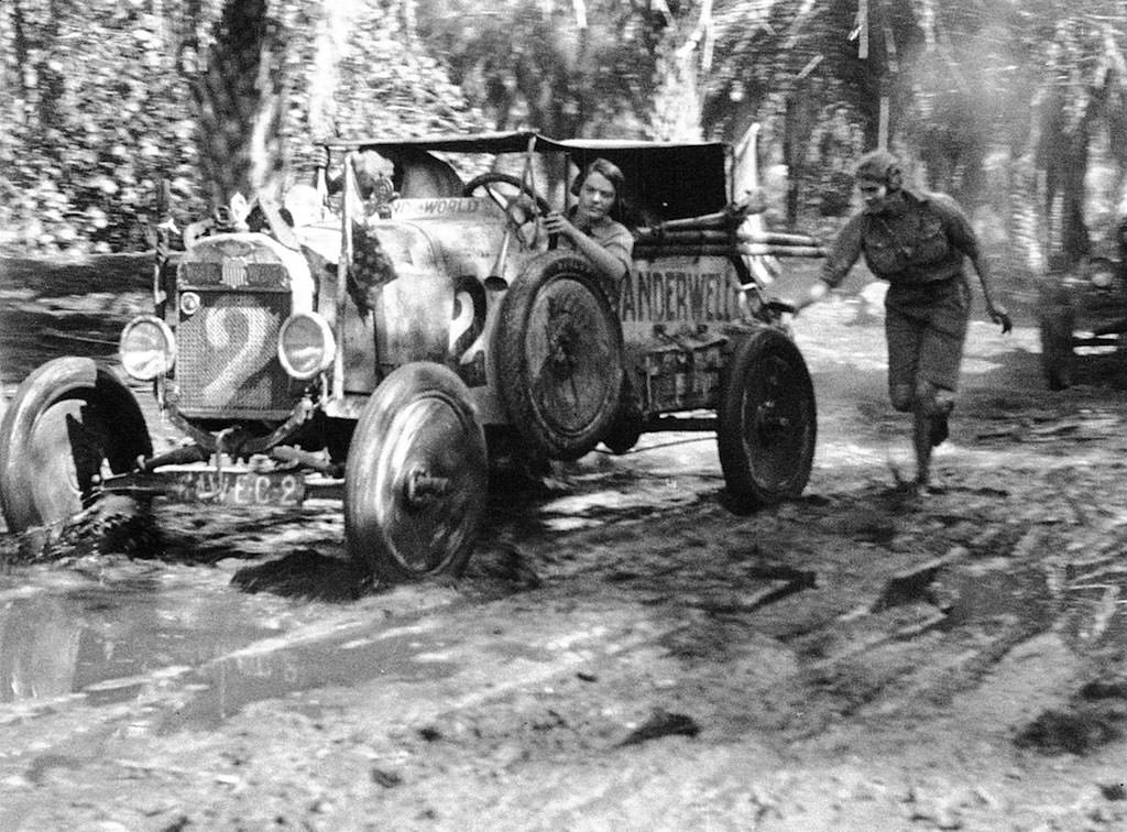 Pushing Wanderwell Model-T out of Mud