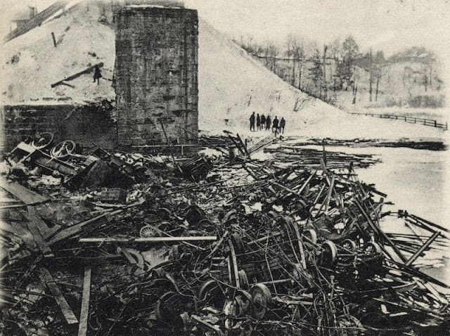 The Wreck of the Ashtabula Bridge, known as the Ashtabula Bridge disaster, Ashtabula, Ohio, December 29, 1876