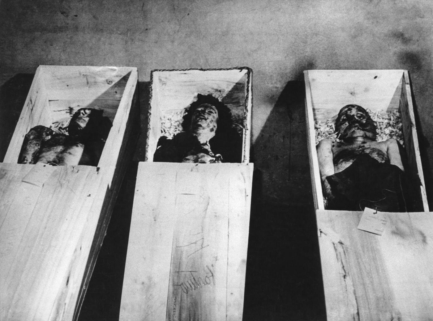Corpses of Mussolini and Clara Petacci Displayed in Milan, 1945
