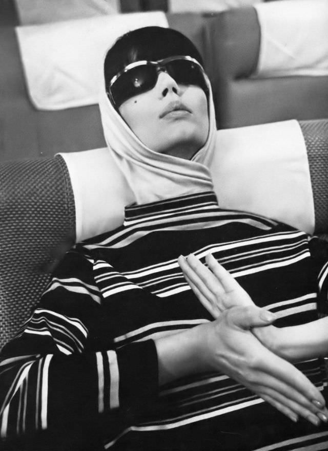 Simone d'Aillencourt in Striped T-Shirt, 1964