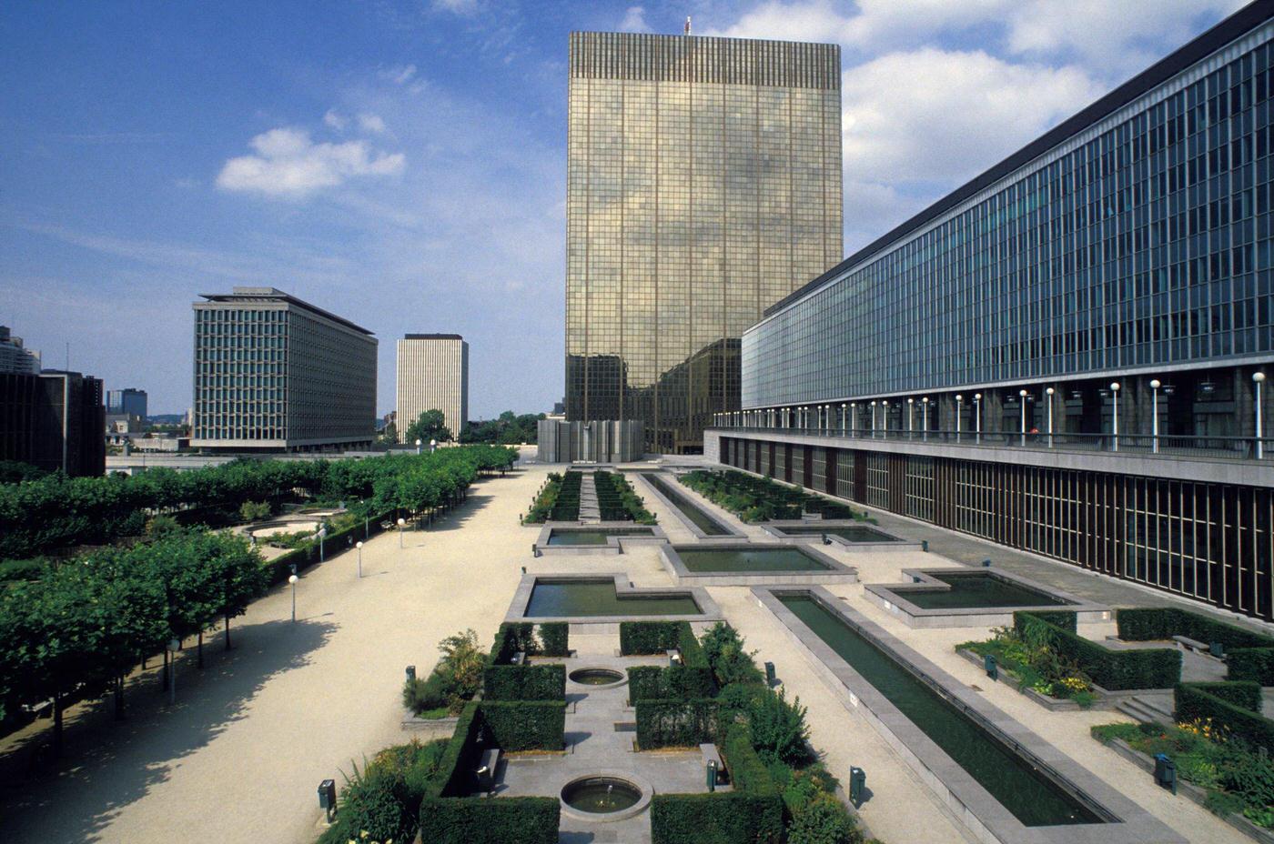 Gardens of the Administrative City in Brussels, Belgium, 1986.