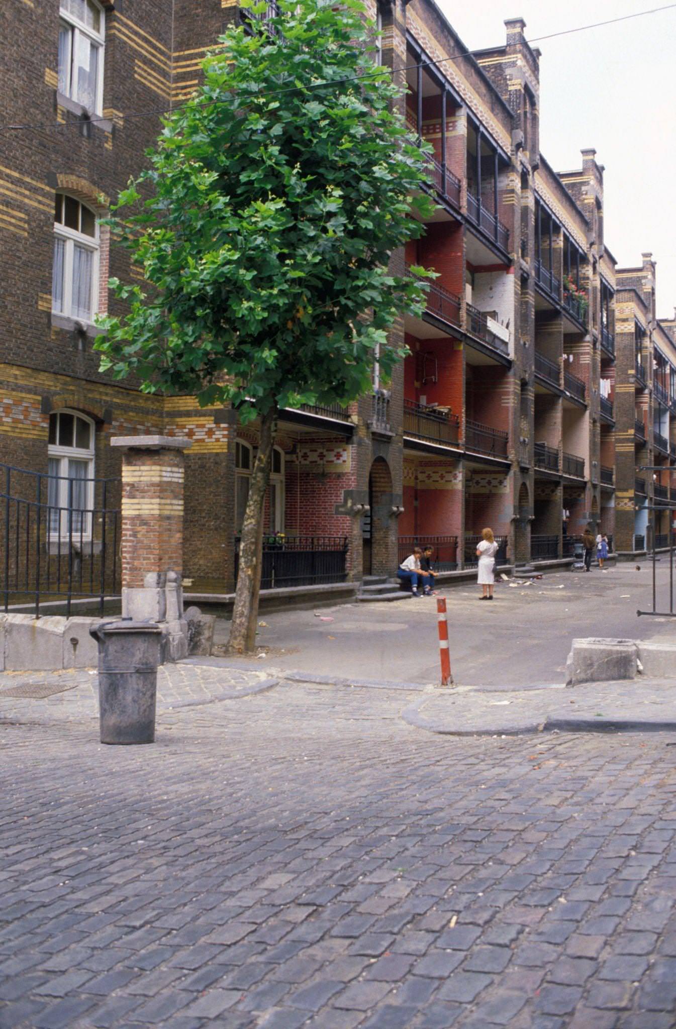 Street in Marolles Neighborhood in Brussels, Belgium, 1986.