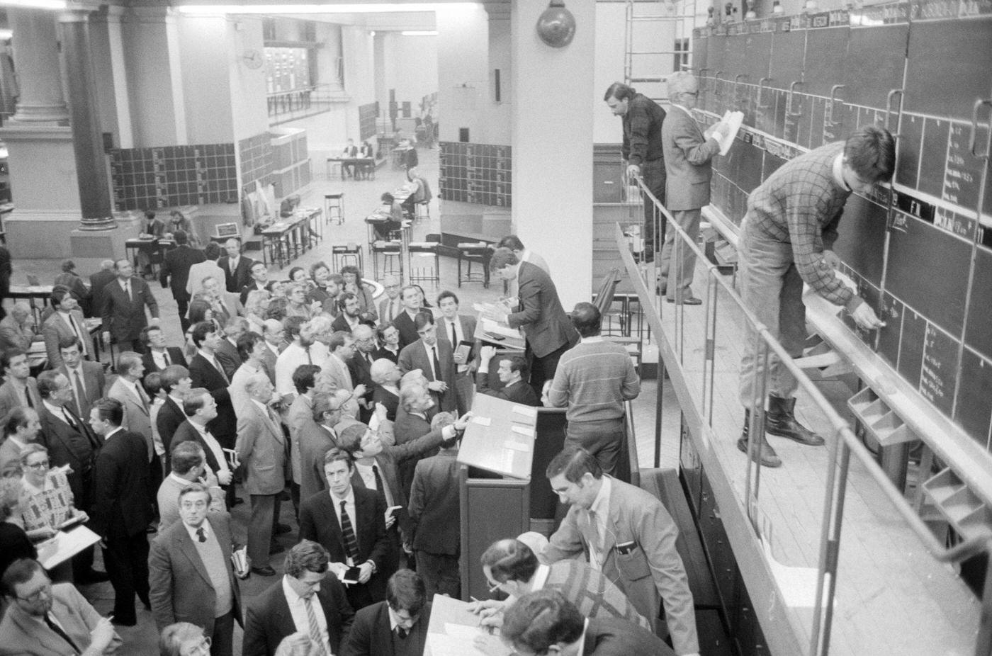 Brussels Stock Exchange with Market Quotes on Board, 1987