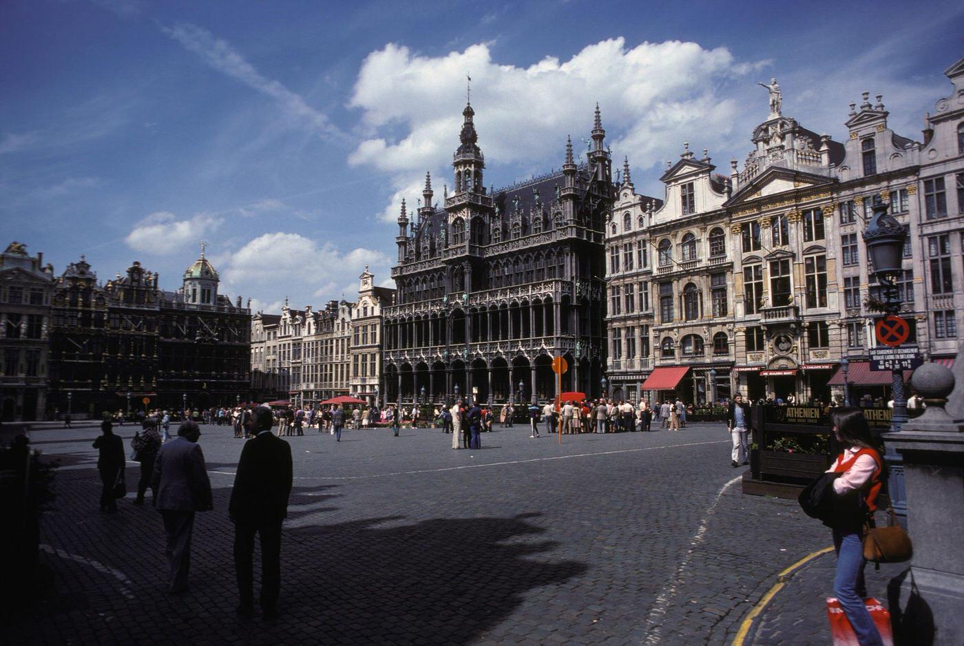 General View of Grand Place in Brussels, Belgium, 1981